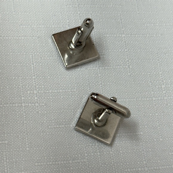 Engraved Round Monogram Cufflinks in Sterling Silver Silver Cufflinks with etched design